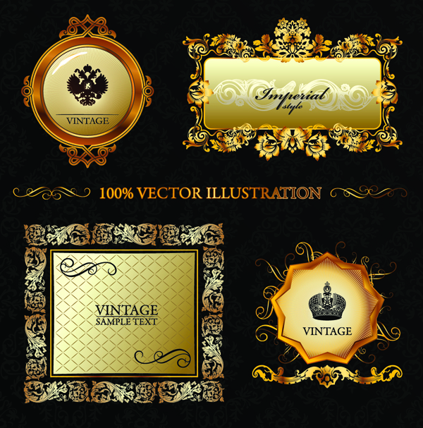 free vector Super gorgeous european classical pattern vector frame